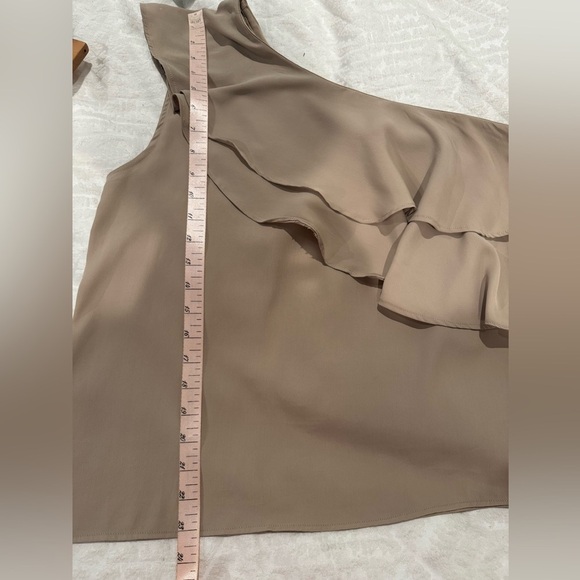 Walter Baker Beige Ruffle One-Shoulder Top - Picture 6 of 8